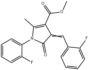 methyl 4-(2-fluorobenzylidene)-1-(2-fluorophenyl)-2-methyl-5-oxo-4,5-dihydro-1H-pyrrole-3-carboxylate Struktur