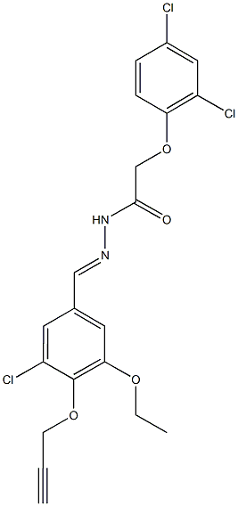 N'-[3-chloro-5-ethoxy-4-(2-propynyloxy)benzylidene]-2-(2,4-dichlorophenoxy)acetohydrazide,365989-78-2,结构式