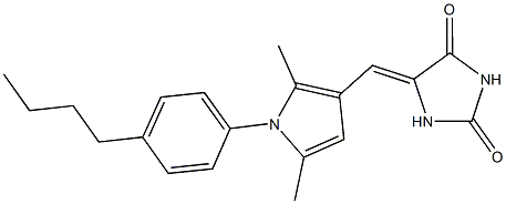 5-{[1-(4-butylphenyl)-2,5-dimethyl-1H-pyrrol-3-yl]methylene}-2,4-imidazolidinedione Struktur