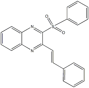 phenyl 3-(2-phenylvinyl)-2-quinoxalinyl sulfone 化学構造式