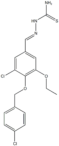 3-chloro-4-[(4-chlorobenzyl)oxy]-5-ethoxybenzaldehyde thiosemicarbazone 结构式