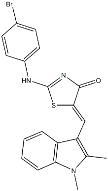 366812-24-0 2-(4-bromoanilino)-5-[(1,2-dimethyl-1H-indol-3-yl)methylene]-1,3-thiazol-4(5H)-one