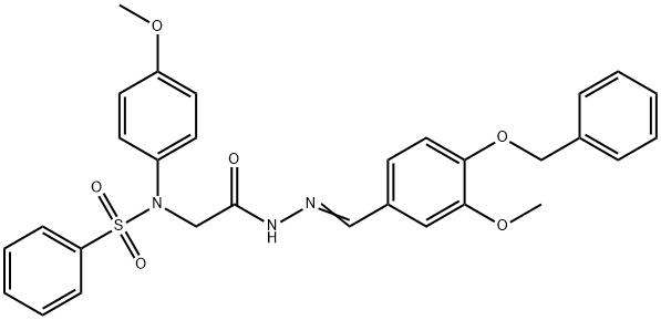 N-(2-{2-[4-(benzyloxy)-3-methoxybenzylidene]hydrazino}-2-oxoethyl)-N-(4-methoxyphenyl)benzenesulfonamide Structure