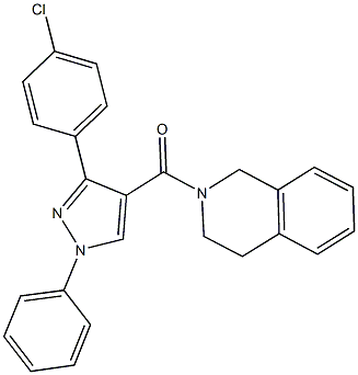 2-{[3-(4-chlorophenyl)-1-phenyl-1H-pyrazol-4-yl]carbonyl}-1,2,3,4-tetrahydroisoquinoline 结构式