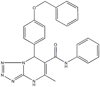 7-[4-(benzyloxy)phenyl]-5-methyl-N-phenyl-4,7-dihydrotetraazolo[1,5-a]pyrimidine-6-carboxamide,367907-03-7,结构式