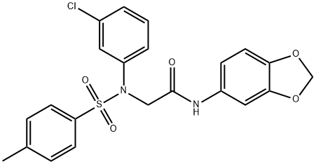 N-(1,3-benzodioxol-5-yl)-2-{3-chloro[(4-methylphenyl)sulfonyl]anilino}acetamide Structure