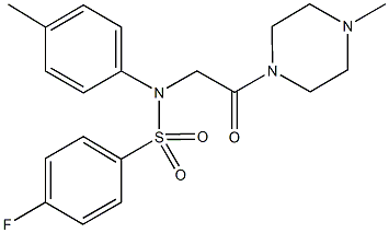 4-fluoro-N-(4-methylphenyl)-N-[2-(4-methyl-1-piperazinyl)-2-oxoethyl]benzenesulfonamide|