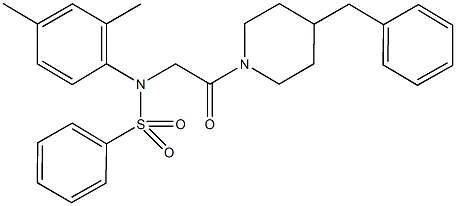 N-[2-(4-benzyl-1-piperidinyl)-2-oxoethyl]-N-(2,4-dimethylphenyl)benzenesulfonamide Struktur