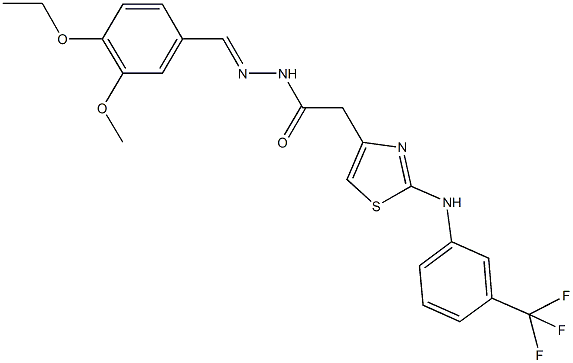 N'-(4-ethoxy-3-methoxybenzylidene)-2-{2-[3-(trifluoromethyl)anilino]-1,3-thiazol-4-yl}acetohydrazide Structure