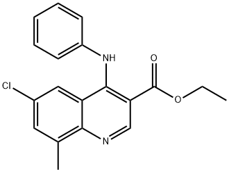 ethyl 4-anilino-6-chloro-8-methyl-3-quinolinecarboxylate,369393-13-5,结构式