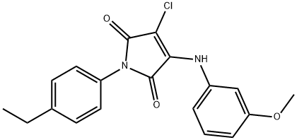 3-chloro-1-(4-ethylphenyl)-4-(3-methoxyanilino)-1H-pyrrole-2,5-dione 结构式