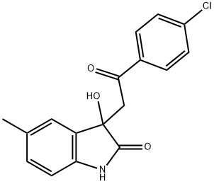3-[2-(4-chlorophenyl)-2-oxoethyl]-3-hydroxy-5-methyl-1,3-dihydro-2H-indol-2-one Struktur