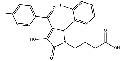 4-[2-(2-fluorophenyl)-4-hydroxy-3-(4-methylbenzoyl)-5-oxo-2,5-dihydro-1H-pyrrol-1-yl]butanoic acid Structure