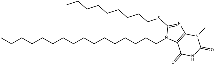 7-hexadecyl-3-methyl-8-(nonylsulfanyl)-3,7-dihydro-1H-purine-2,6-dione 结构式