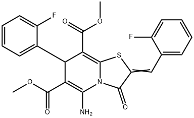 369604-74-0 dimethyl 5-amino-2-(2-fluorobenzylidene)-7-(2-fluorophenyl)-3-oxo-2,3-dihydro-7H-[1,3]thiazolo[3,2-a]pyridine-6,8-dicarboxylate