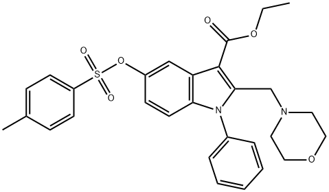 ethyl 5-{[(4-methylphenyl)sulfonyl]oxy}-2-(4-morpholinylmethyl)-1-phenyl-1H-indole-3-carboxylate|