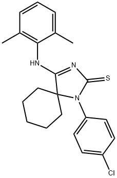 1-(4-chlorophenyl)-4-[(2,6-dimethylphenyl)imino]-1,3-diazaspiro[4.5]decane-2-thione Structure