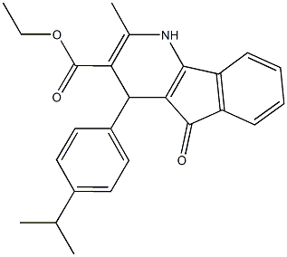 ethyl 4-(4-isopropylphenyl)-2-methyl-5-oxo-4,5-dihydro-1H-indeno[1,2-b]pyridine-3-carboxylate Struktur