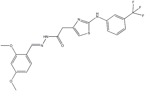 369622-59-3 N'-(2,4-dimethoxybenzylidene)-2-{2-[3-(trifluoromethyl)anilino]-1,3-thiazol-4-yl}acetohydrazide