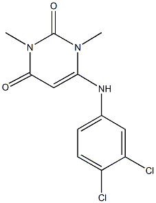6-(3,4-dichloroanilino)-1,3-dimethyl-2,4(1H,3H)-pyrimidinedione Struktur