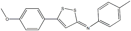 N-[5-(4-methoxyphenyl)-3H-1,2-dithiol-3-ylidene]-N-(4-methylphenyl)amine Structure