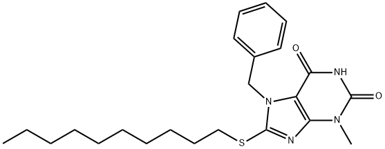 7-benzyl-8-(decylsulfanyl)-3-methyl-3,7-dihydro-1H-purine-2,6-dione Structure