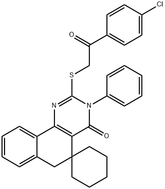 370073-35-1 2-{[2-(4-chlorophenyl)-2-oxoethyl]sulfanyl}-3-phenyl-5,6-dihydrospiro(benzo[h]quinazoline-5,1'-cyclohexane)-4(3H)-one