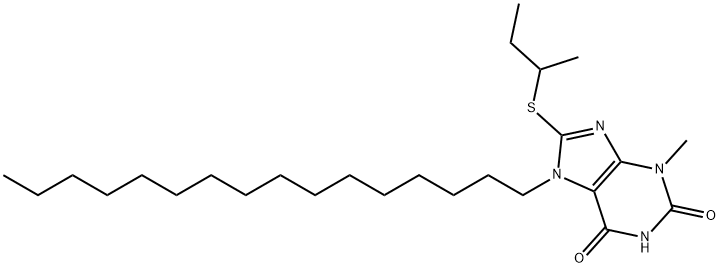 8-(sec-butylsulfanyl)-7-hexadecyl-3-methyl-3,7-dihydro-1H-purine-2,6-dione Structure
