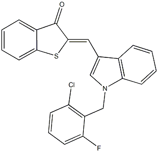 2-{[1-(2-chloro-6-fluorobenzyl)-1H-indol-3-yl]methylene}-1-benzothiophen-3(2H)-one Structure