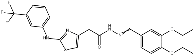 N'-(3,4-diethoxybenzylidene)-2-{2-[3-(trifluoromethyl)anilino]-1,3-thiazol-4-yl}acetohydrazide Structure