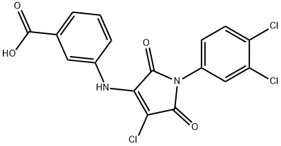 3-{[4-chloro-1-(3,4-dichlorophenyl)-2,5-dioxo-2,5-dihydro-1H-pyrrol-3-yl]amino}benzoic acid,370572-21-7,结构式