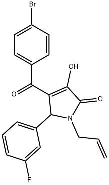 1-allyl-4-(4-bromobenzoyl)-5-(3-fluorophenyl)-3-hydroxy-1,5-dihydro-2H-pyrrol-2-one 化学構造式