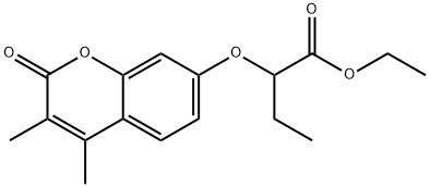 ethyl 2-[(3,4-dimethyl-2-oxo-2H-chromen-7-yl)oxy]butanoate Struktur