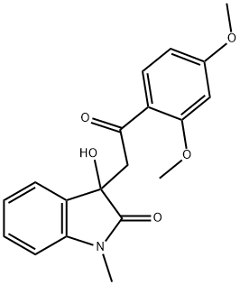 3-[2-(2,4-dimethoxyphenyl)-2-oxoethyl]-3-hydroxy-1-methyl-1,3-dihydro-2H-indol-2-one,370585-09-4,结构式