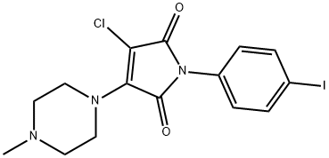 3-chloro-1-(4-iodophenyl)-4-(4-methyl-1-piperazinyl)-1H-pyrrole-2,5-dione 结构式