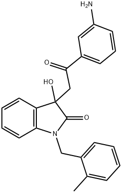 3-[2-(3-aminophenyl)-2-oxoethyl]-3-hydroxy-1-(2-methylbenzyl)-1,3-dihydro-2H-indol-2-one Structure