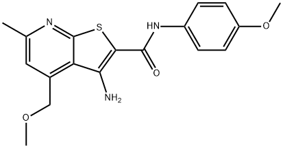 3-amino-4-(methoxymethyl)-N-(4-methoxyphenyl)-6-methylthieno[2,3-b]pyridine-2-carboxamide 结构式