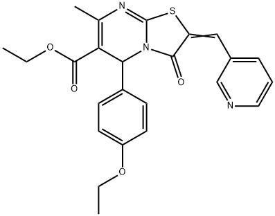 ethyl 5-(4-ethoxyphenyl)-7-methyl-3-oxo-2-(3-pyridinylmethylene)-2,3-dihydro-5H-[1,3]thiazolo[3,2-a]pyrimidine-6-carboxylate Structure