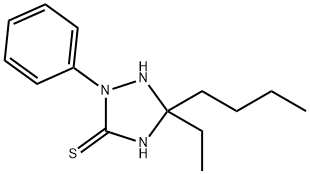 5-butyl-5-ethyl-2-phenyl-1,2,4-triazolidine-3-thione 化学構造式