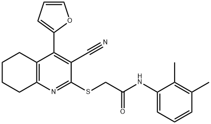 2-{[3-cyano-4-(2-furyl)-5,6,7,8-tetrahydro-2-quinolinyl]sulfanyl}-N-(2,3-dimethylphenyl)acetamide Structure