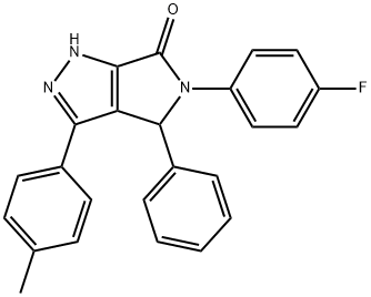 5-(4-fluorophenyl)-3-(4-methylphenyl)-4-phenyl-4,5-dihydropyrrolo[3,4-c]pyrazol-6(1H)-one Structure