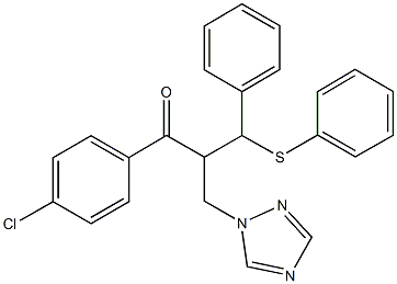 1-(4-chlorophenyl)-3-phenyl-3-(phenylsulfanyl)-2-(1H-1,2,4-triazol-1-ylmethyl)-1-propanone Struktur