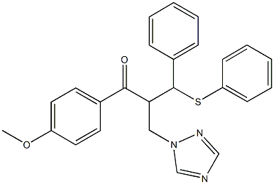 1-(4-methoxyphenyl)-3-phenyl-3-(phenylsulfanyl)-2-(1H-1,2,4-triazol-1-ylmethyl)-1-propanone 化学構造式