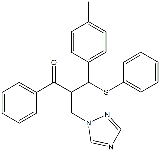 3-(4-methylphenyl)-1-phenyl-3-(phenylsulfanyl)-2-(1H-1,2,4-triazol-1-ylmethyl)-1-propanone Struktur