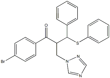 1-(4-bromophenyl)-3-phenyl-3-(phenylsulfanyl)-2-(1H-1,2,4-triazol-1-ylmethyl)-1-propanone Structure