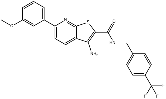 3-amino-6-(3-methoxyphenyl)-N-[4-(trifluoromethyl)benzyl]thieno[2,3-b]pyridine-2-carboxamide Structure