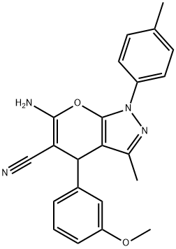 6-amino-3-methyl-4-[3-(methyloxy)phenyl]-1-(4-methylphenyl)-1,4-dihydropyrano[2,3-c]pyrazole-5-carbonitrile|