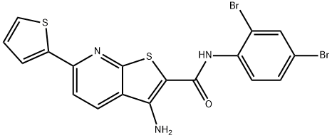 3-amino-N-(2,4-dibromophenyl)-6-thien-2-ylthieno[2,3-b]pyridine-2-carboxamide,371125-25-6,结构式