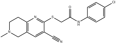 N-(4-chlorophenyl)-2-[(3-cyano-6-methyl-5,6,7,8-tetrahydro[1,6]naphthyridin-2-yl)sulfanyl]acetamide 结构式