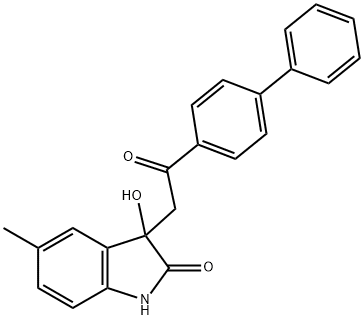 3-(2-[1,1'-biphenyl]-4-yl-2-oxoethyl)-3-hydroxy-5-methyl-1,3-dihydro-2H-indol-2-one Structure